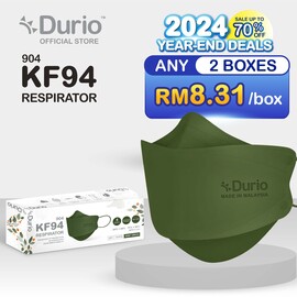 Durio 904 KF94 Respirator (Army Green) - (10pcs)